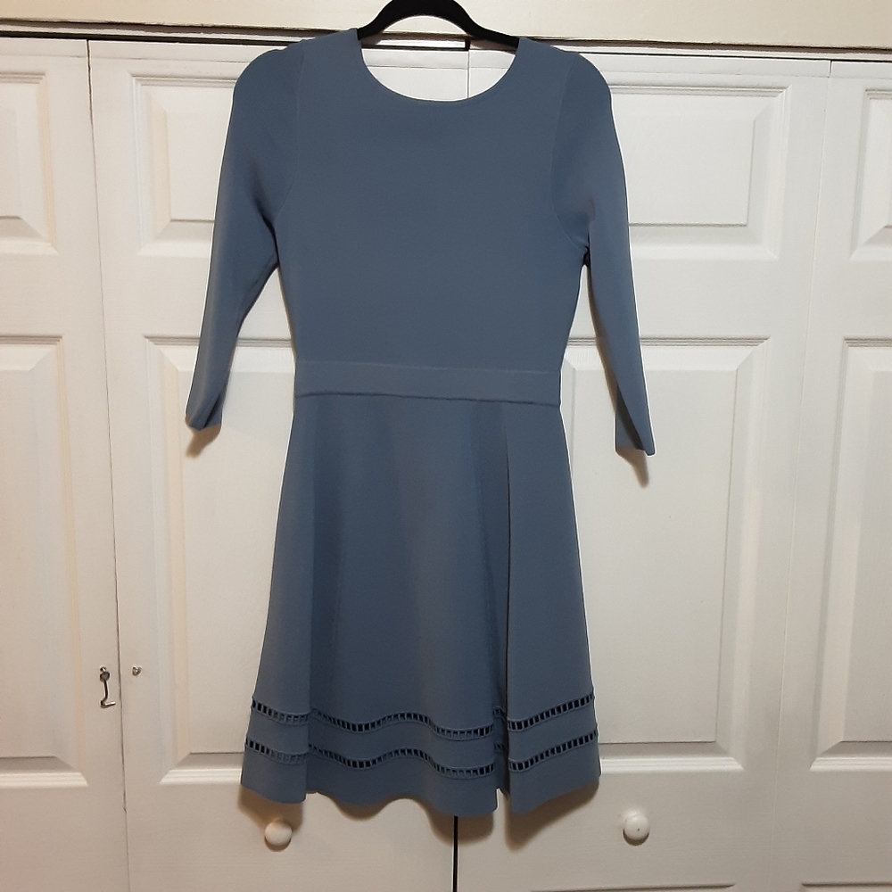Blue knit dress  with cut-out design